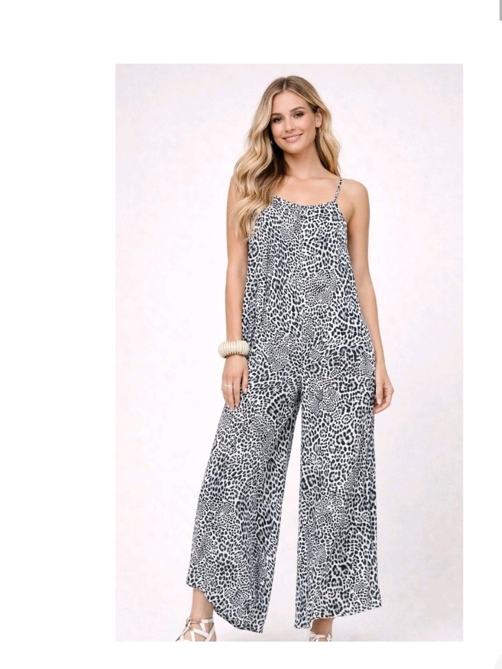 Anthropologie Leopard Print Wide-Leg Jumpsuit